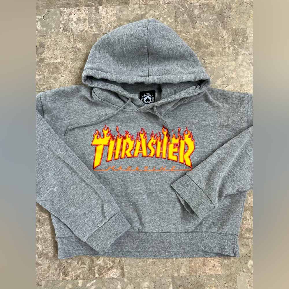 Thrasher Magazine Cropped logo hoodie. XS